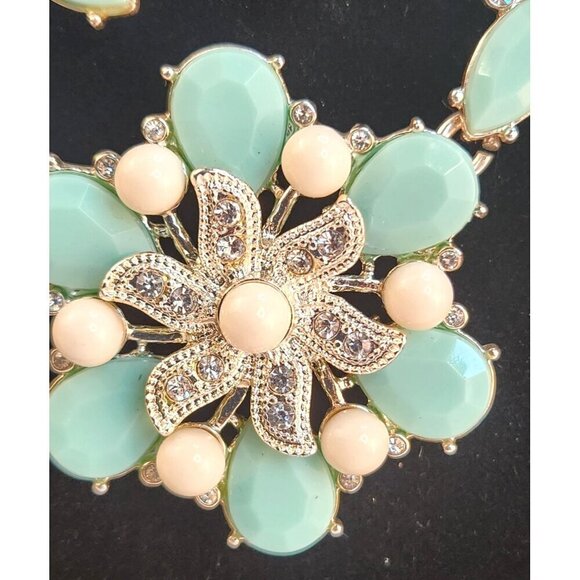 Vintage Schoffel Brothers (SHB) Silvertone Mint Green Floral Statement with star - Picture 4 of 7